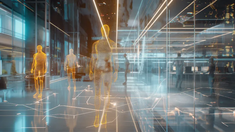 Illustration of Agentic AI and Digital Twins working together in an enterprise environment